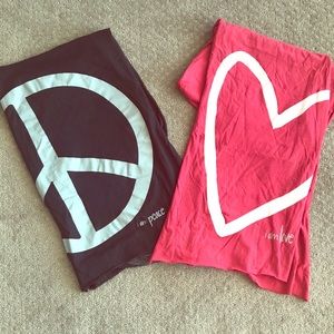 Set of 2 Peace Love World Scarves